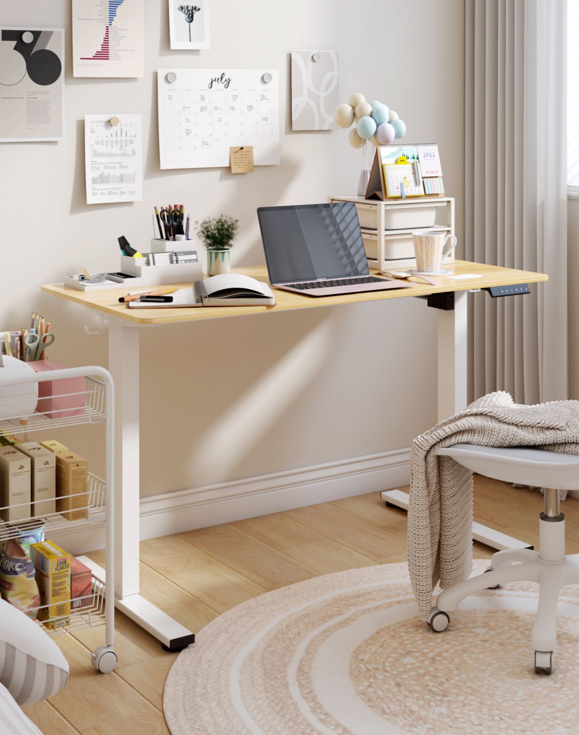 biurko z regulacja wysokosci alto 100 white 160 cm