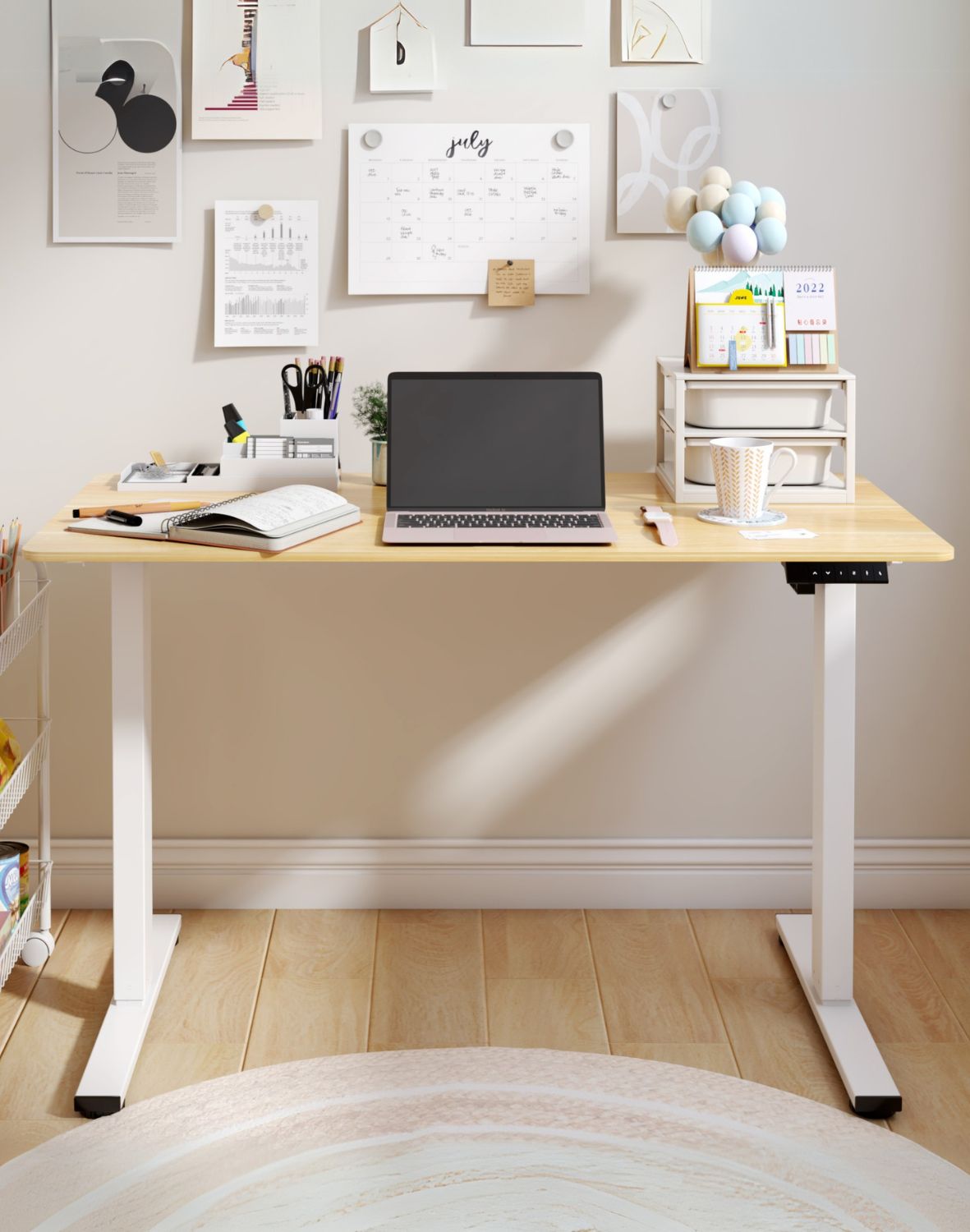 biurko z regulacja wysokosci alto 100 white 120 cm