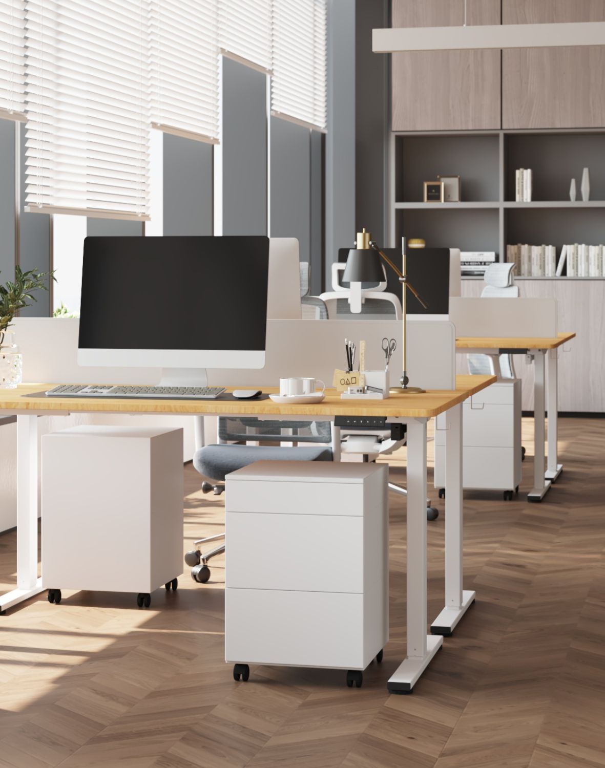 biurko z regulacja wysokosci alto 100 white 140 cm