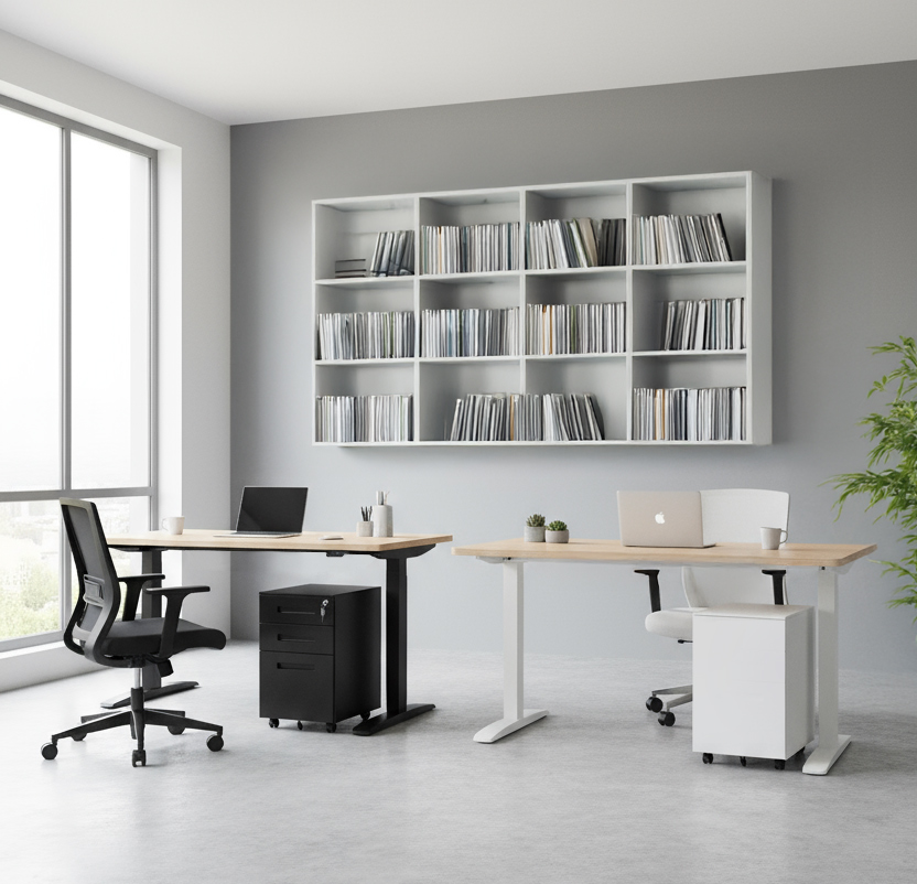 Zestaw: Biurko Alto 102 Black + kontenerek