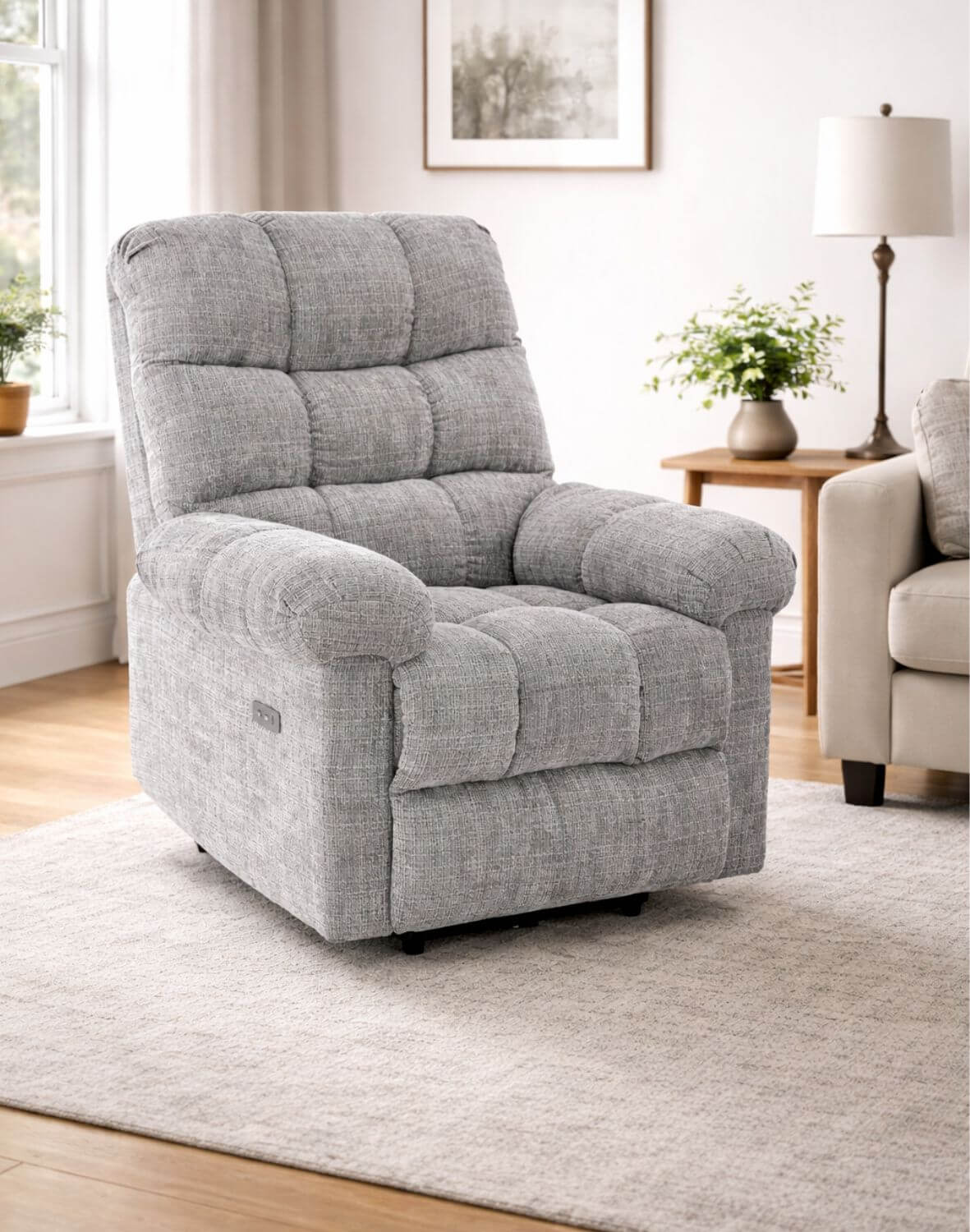 fotel amore z funkcją elektrycznego rozkładania, szary