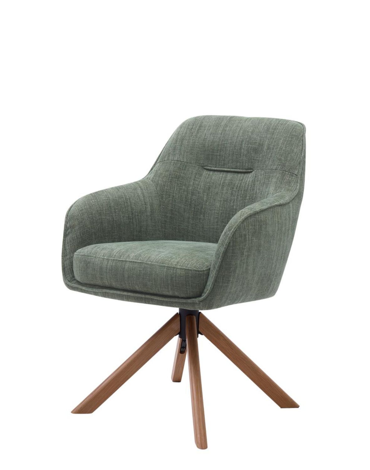 krzesło obrotowe do jadalni avola, zielone, drewniane nogi (53250005)