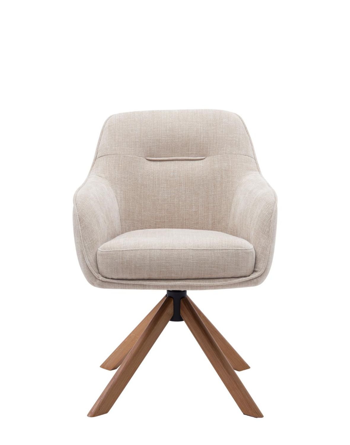 krzesło obrotowe do jadalni avola, beżowe, drewniane nogi (53250004)