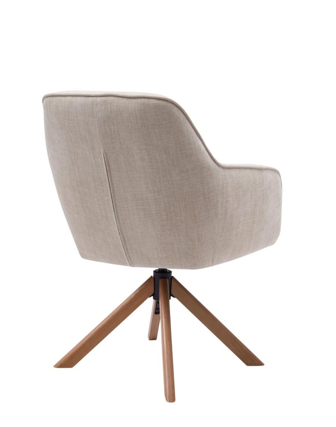 krzesło obrotowe do jadalni avola, beżowe, drewniane nogi (53250004)