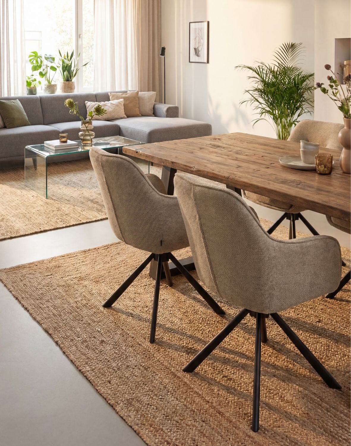 krzesło obrotowe do jadalni avola, chenille taupe (51140008)