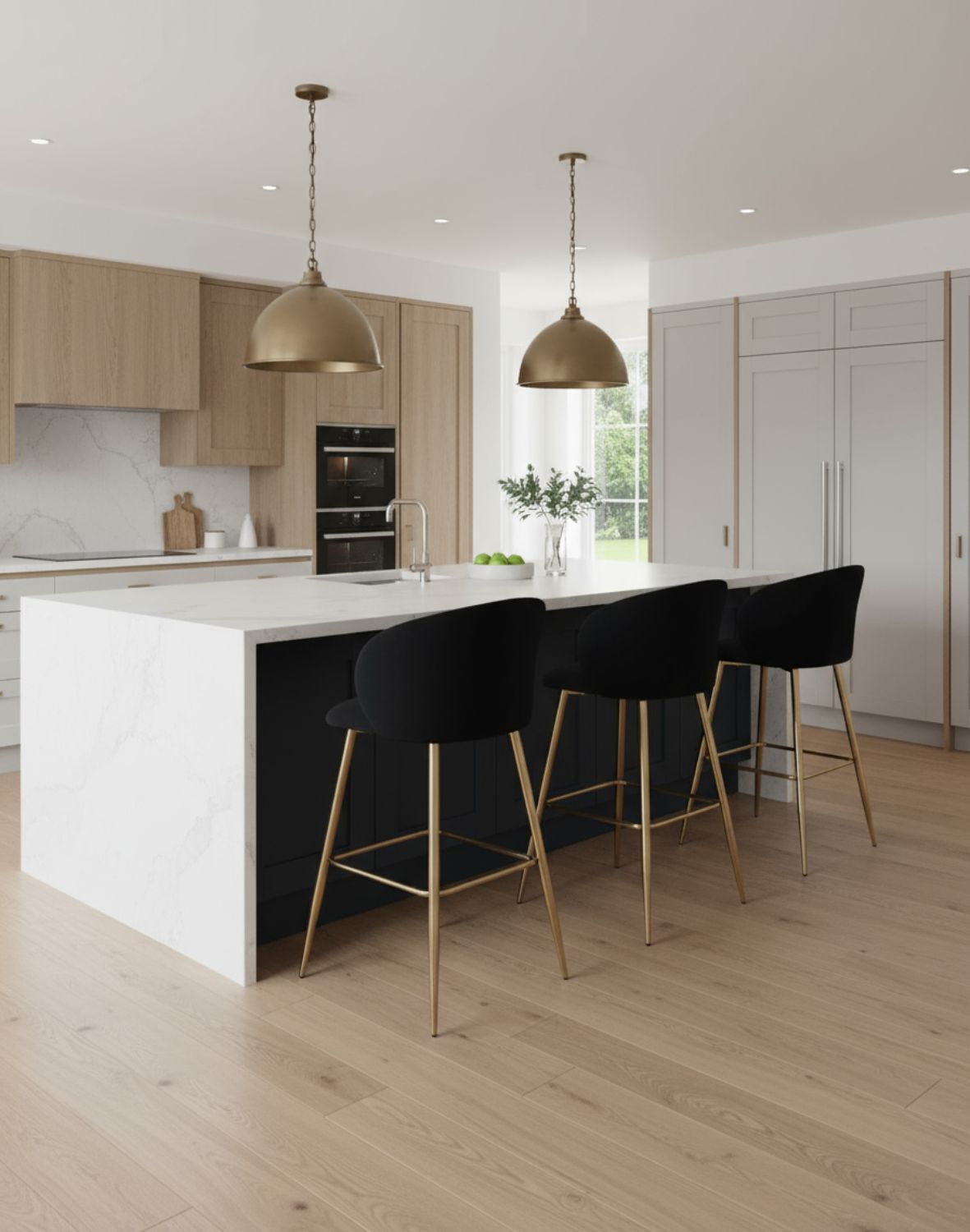 hoker do kuchni ganta gold, czarny welwet, glamour