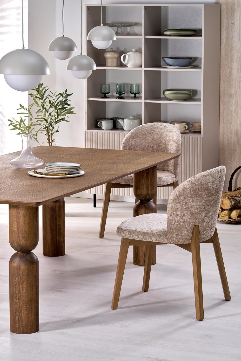 krzesło do jadalni basso, beżowy, drewno bukowe jasny orzech