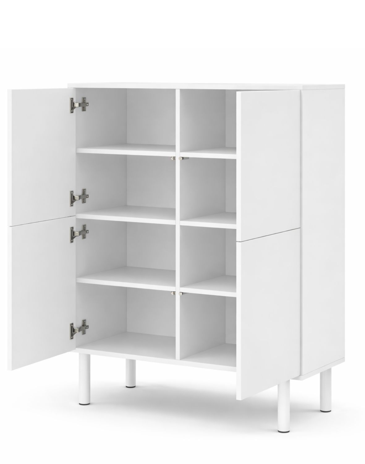 biała komoda logan 4d na nóżkach