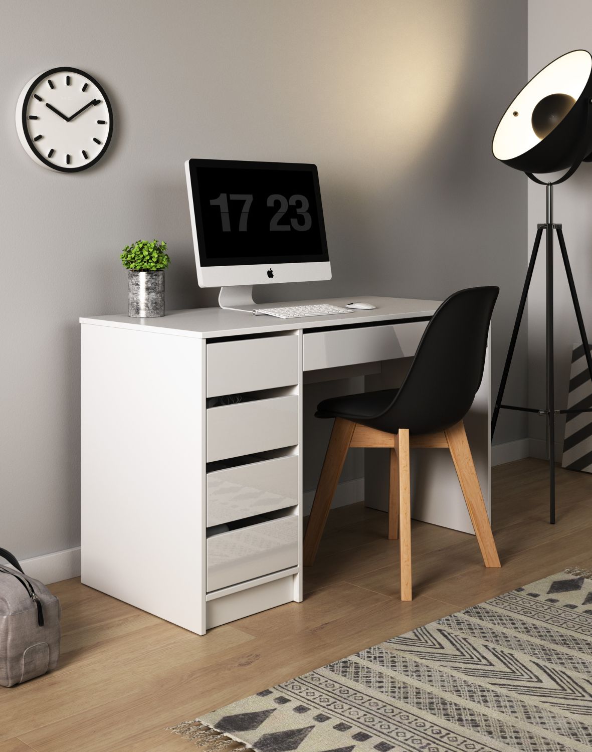 białe biurko z szufladami toaletka ada