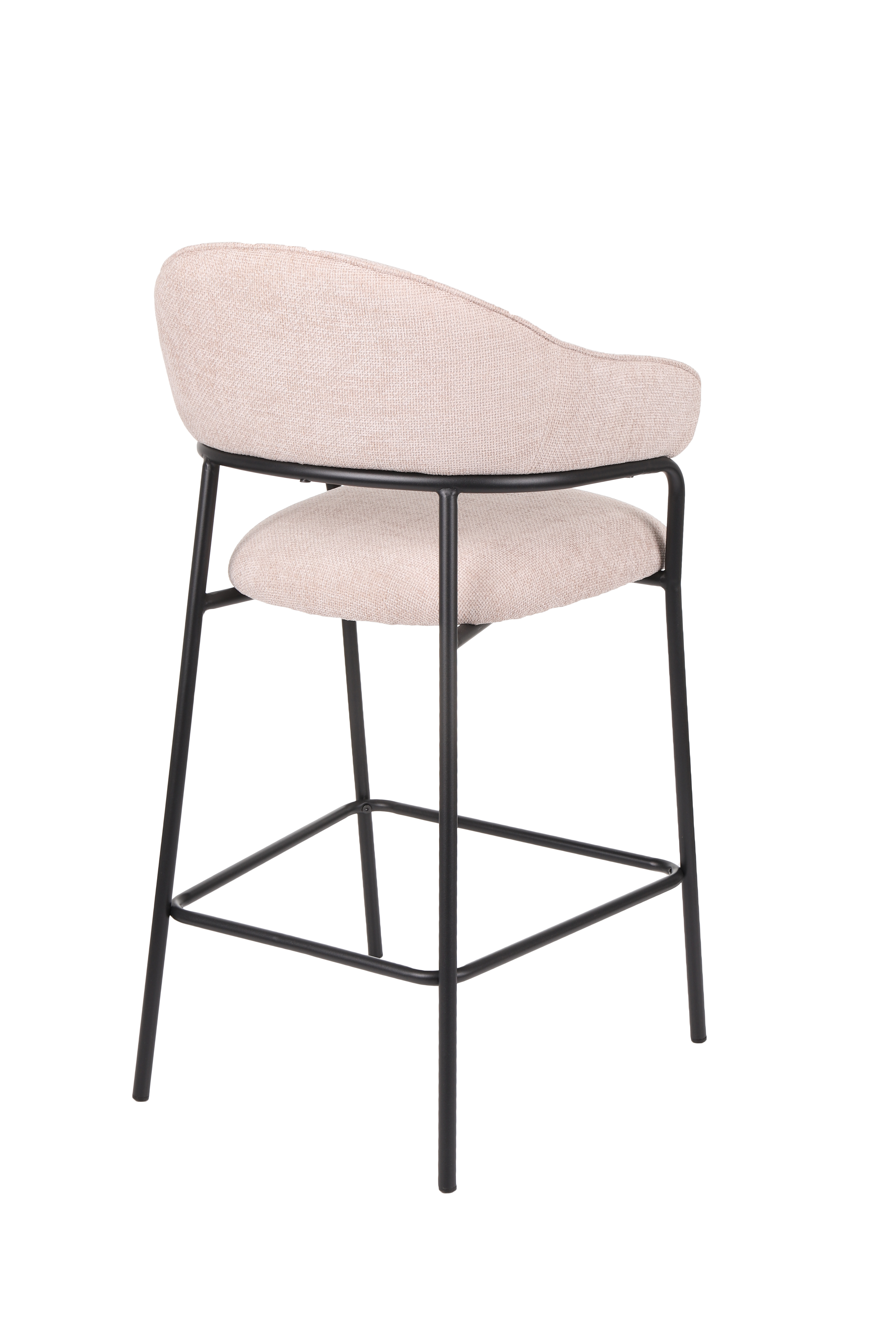 hoker do kuchni z podnóżkiem bianca, tapicerowany, beżowy