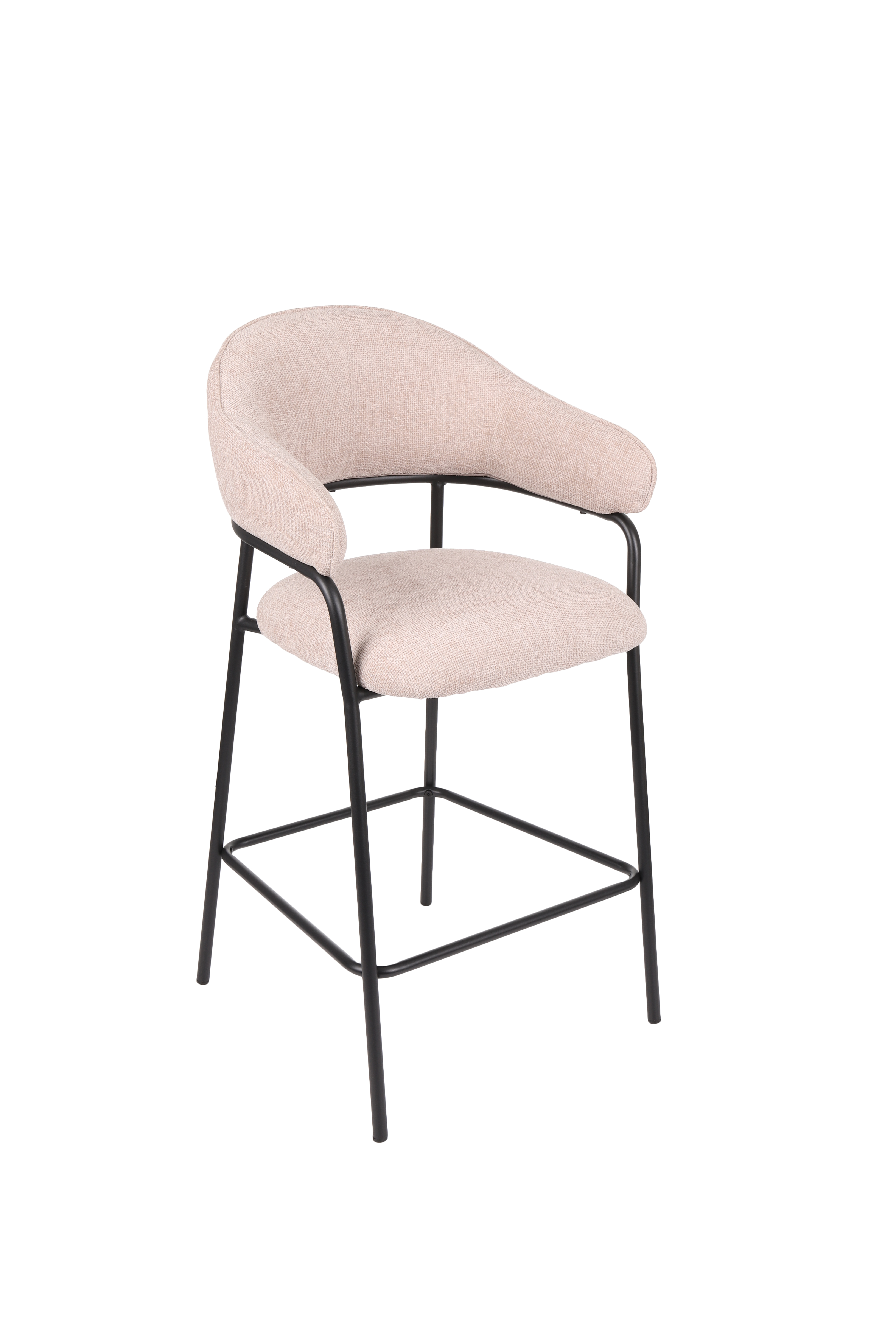 hoker do kuchni z podnóżkiem bianca, tapicerowany, beżowy