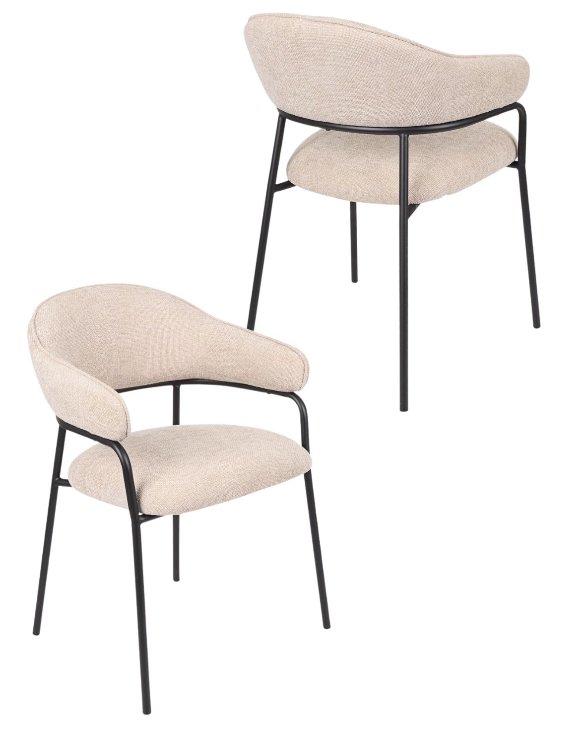 krzesło do jadalni z podłokietnikami bianca, beżowe