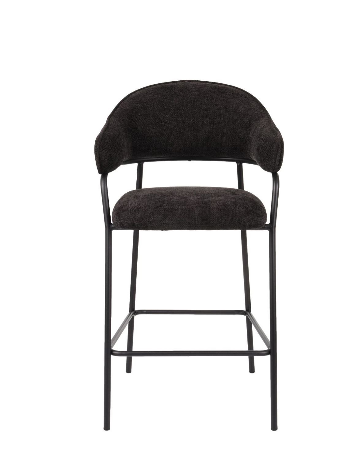 hoker do kuchni z podnóżkiem bianca, tapicerowany, czarny