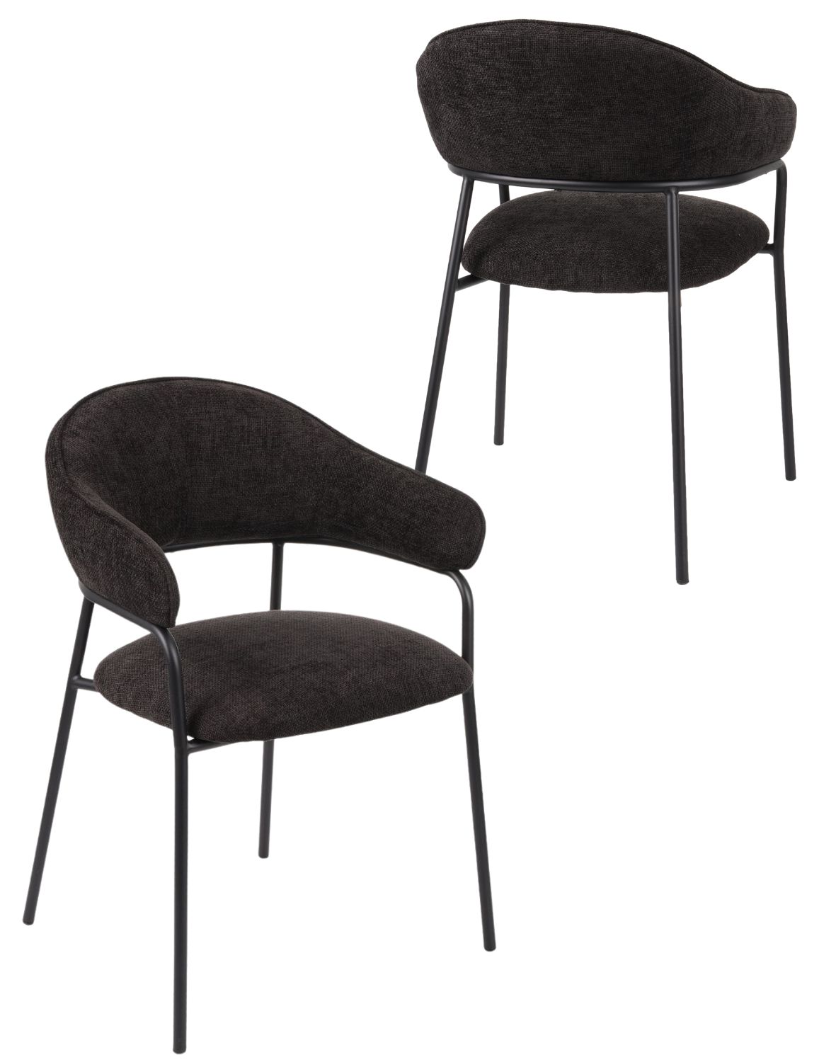 krzesło do jadalni z podłokietnikami bianca, czarne