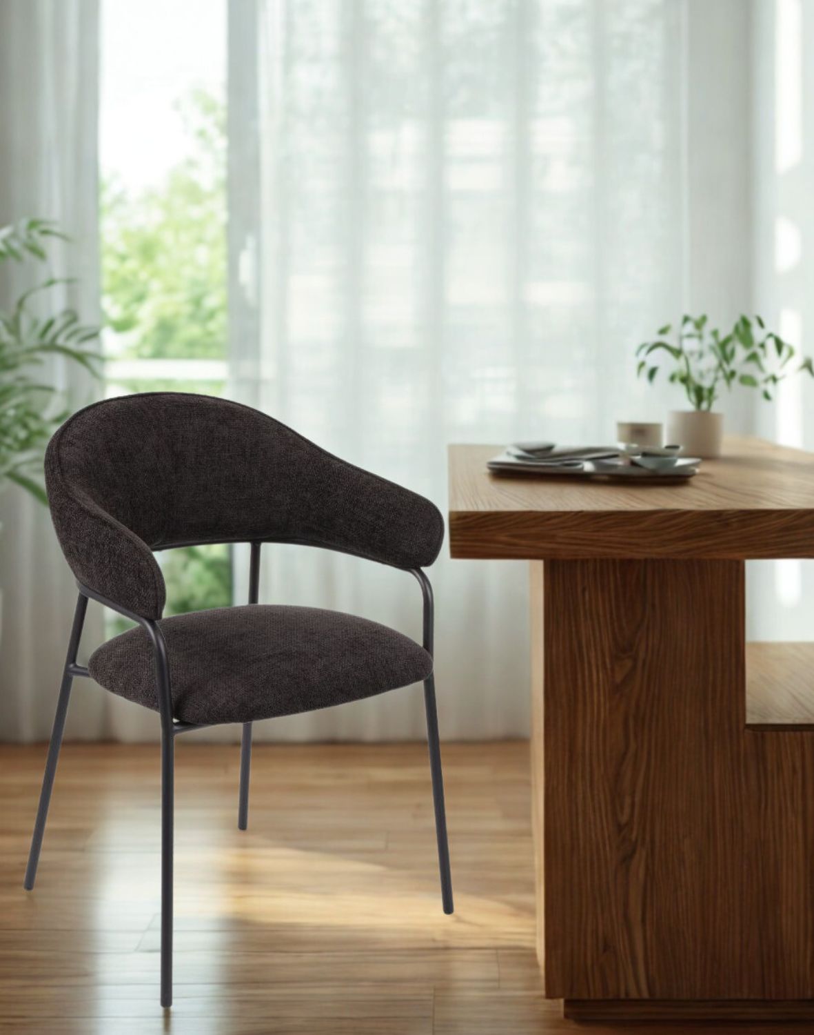 krzesło do jadalni z podłokietnikami bianca, czarne