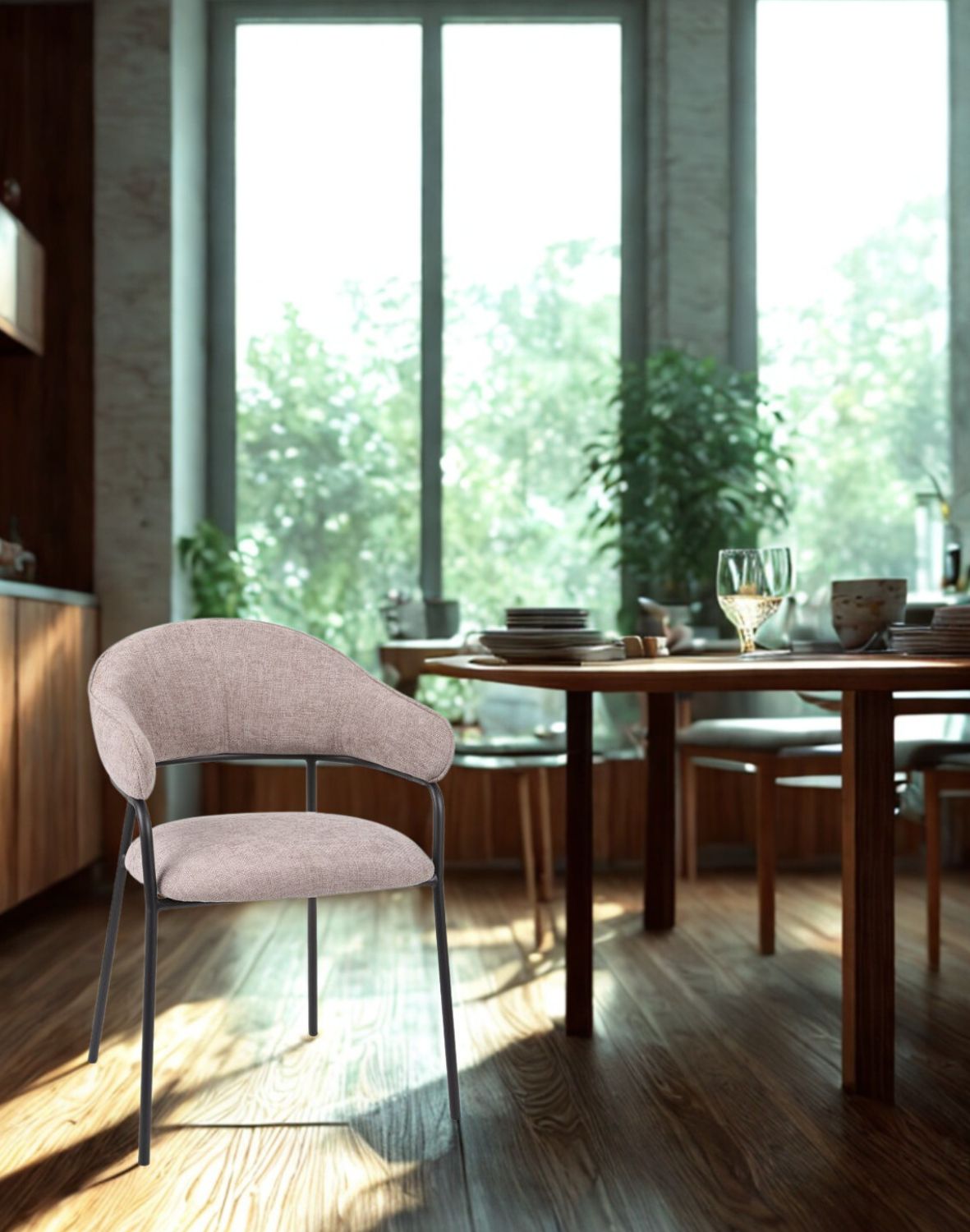 krzesło do jadalni z podłokietnikami bianca, szare