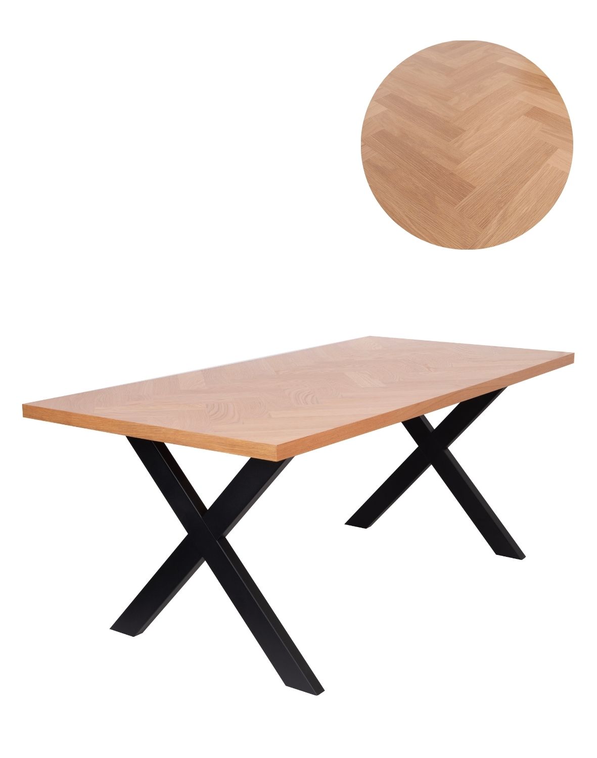 stół bjorn (nat 180 cm), naturalny dąb, jodełka