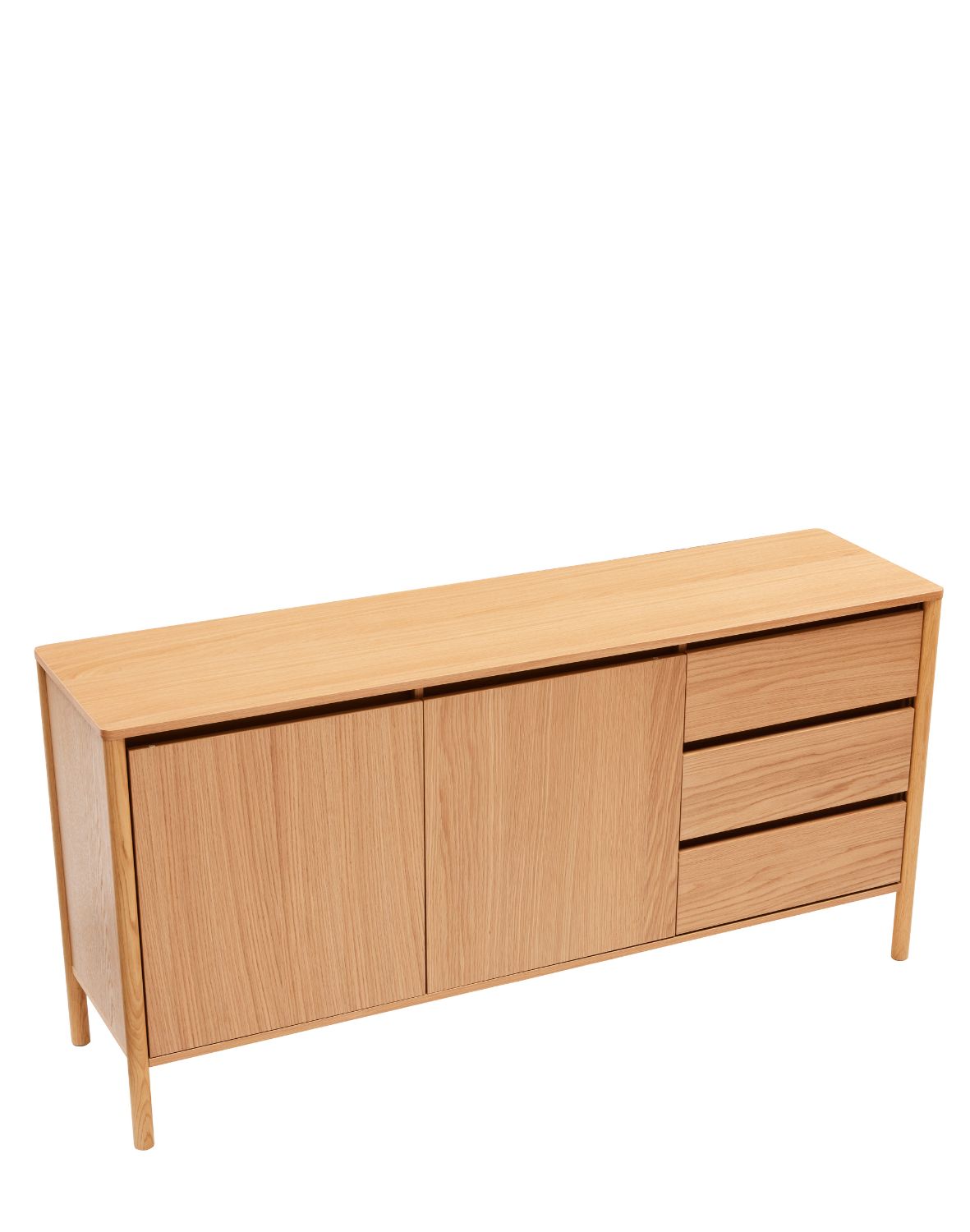 komoda Blair 160 cm, naturalny dąb, 3 szuflady i szafka (SB01)
