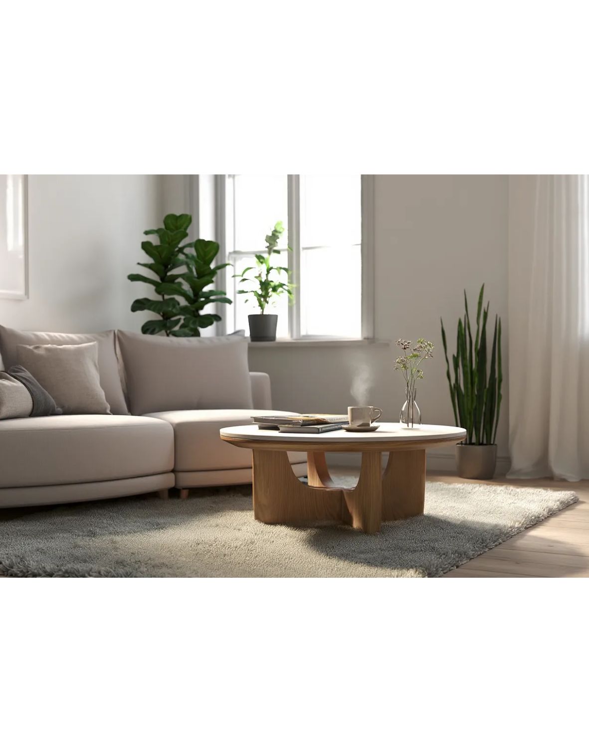 stolik kawowy calypso, dąb naturalny, blat ceramiczny