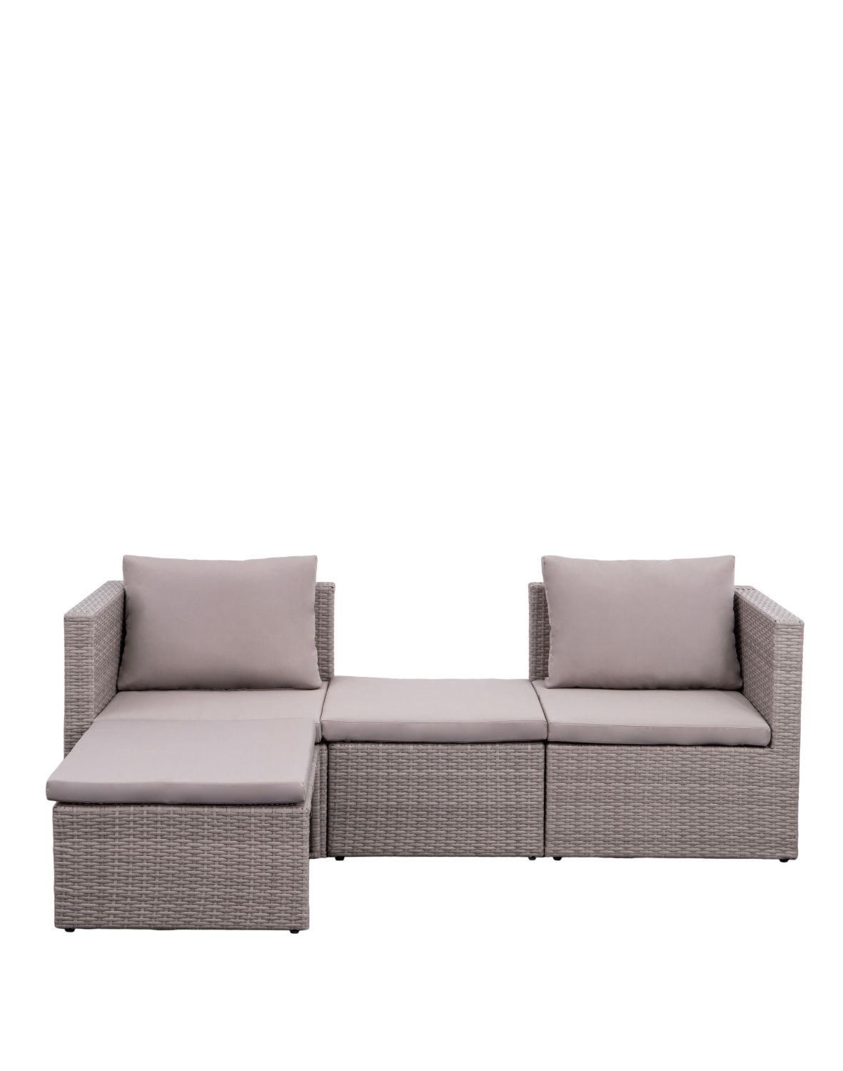 zestaw ogrodowy capri, technorattan, modułowy, brązowo-szary