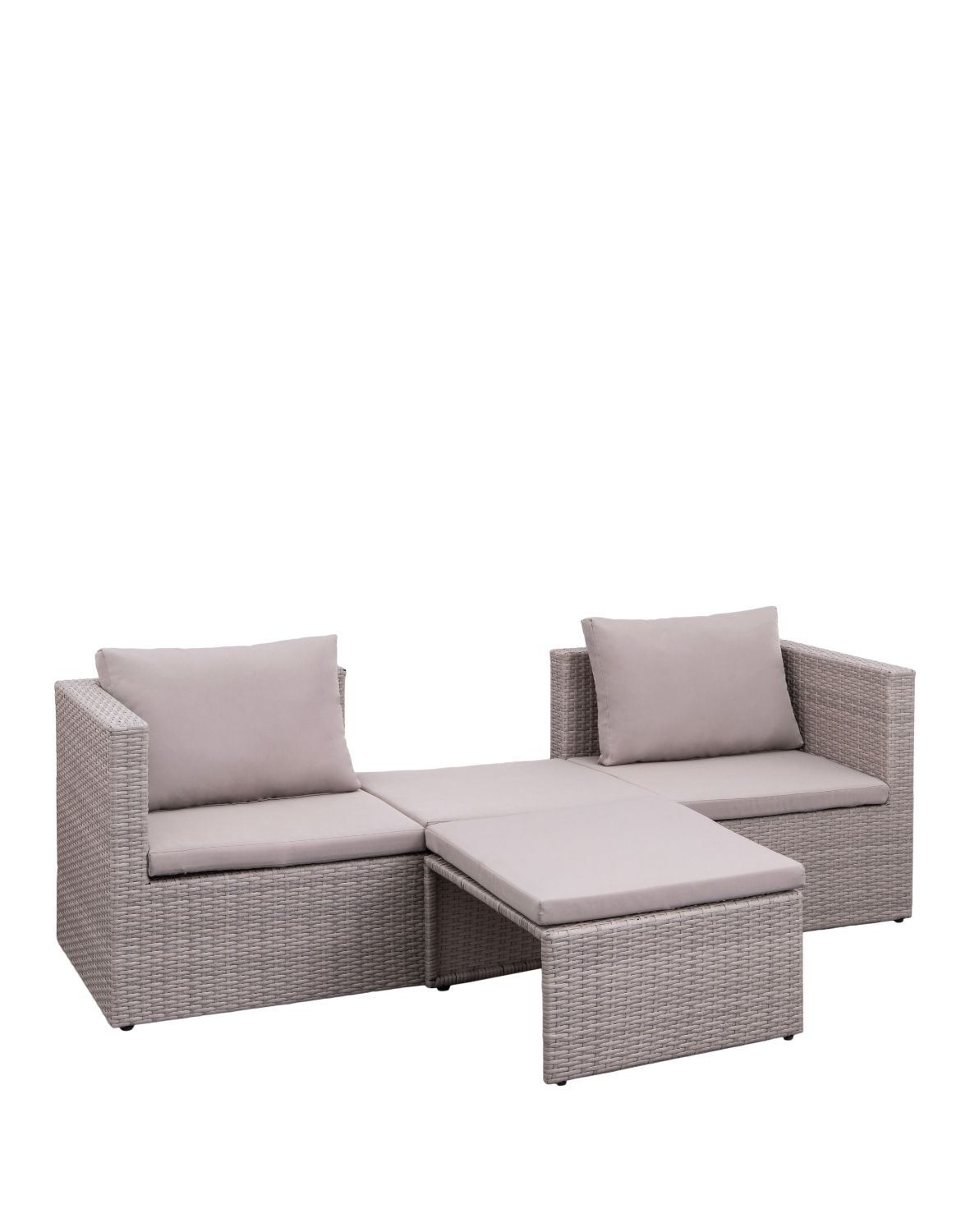 zestaw ogrodowy capri, technorattan, modułowy, brązowo-szary