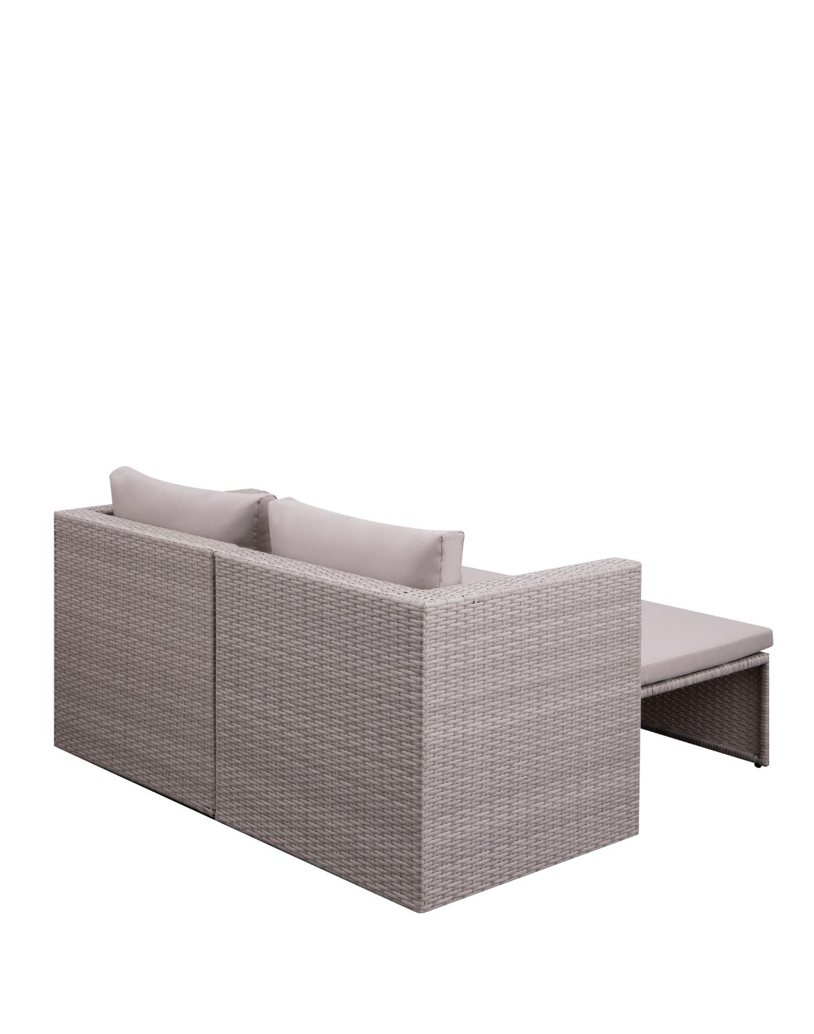 zestaw ogrodowy capri, technorattan, modułowy, brązowo-szary