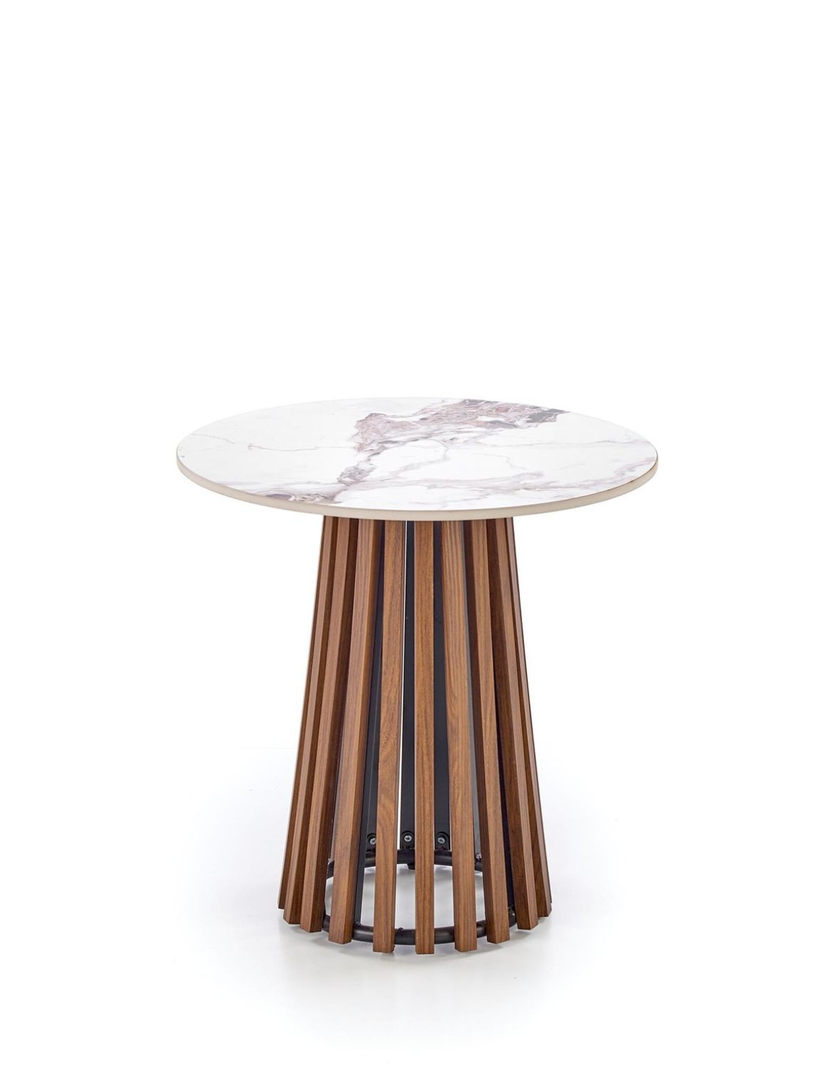 stolik kawowy okrągły orzechowy carina_s, marmur