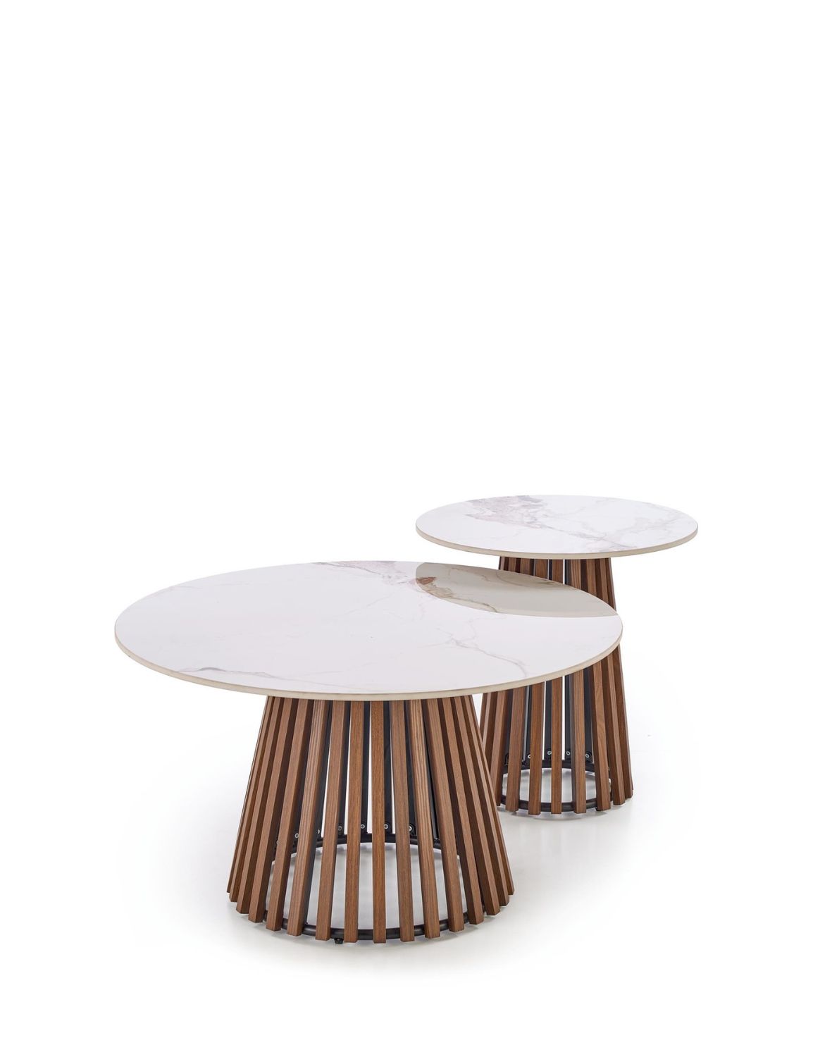 stolik kawowy okrągły orzechowy carina_s, marmur