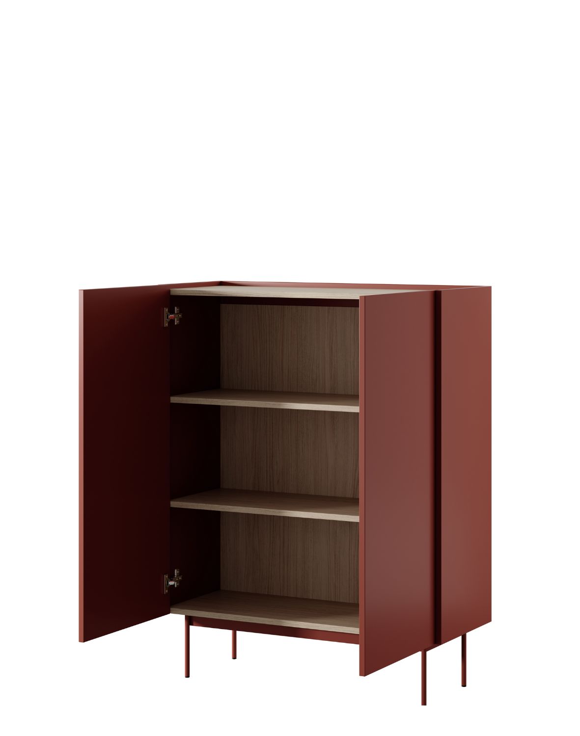 nowoczesna komoda color kd-97 ceglasty/dąb linea