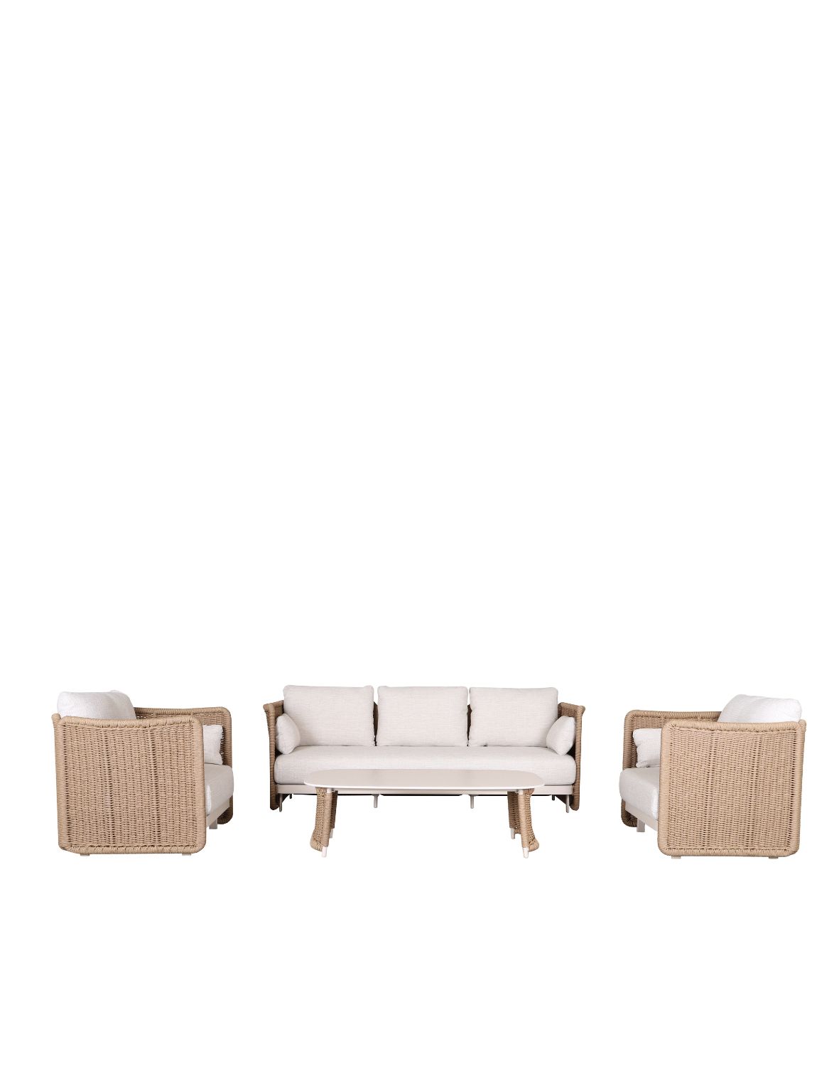 zestaw ogrodowy corsica: 3-osobowa sofa, 2 fotele i stolik kawowy