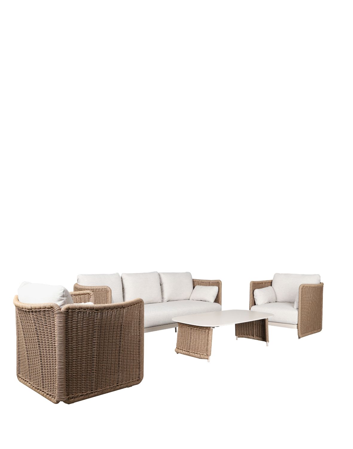 zestaw ogrodowy corsica: 3-osobowa sofa, 2 fotele i stolik kawowy