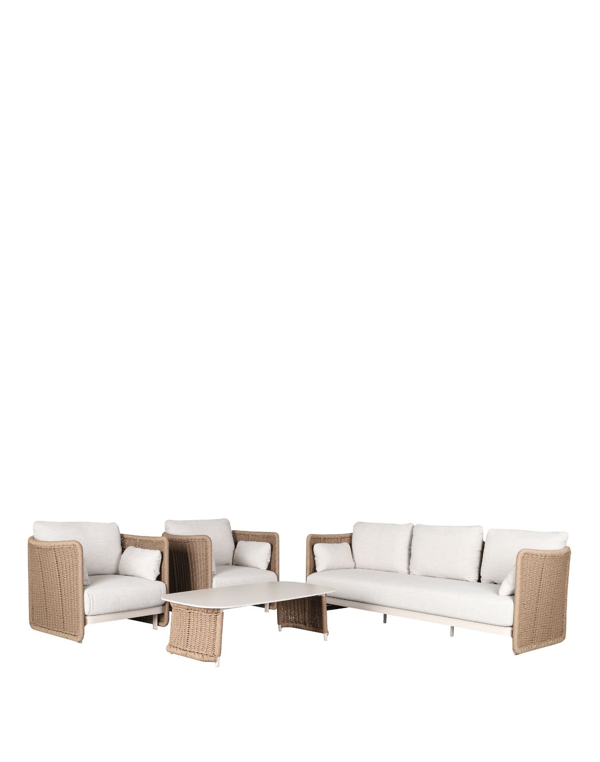 zestaw ogrodowy corsica: 3-osobowa sofa, 2 fotele i stolik kawowy