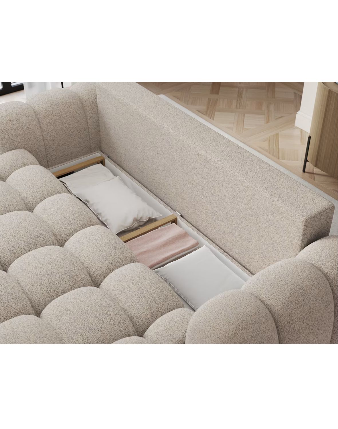 kanapa cotonn z funkcją spania z pojemnikiem