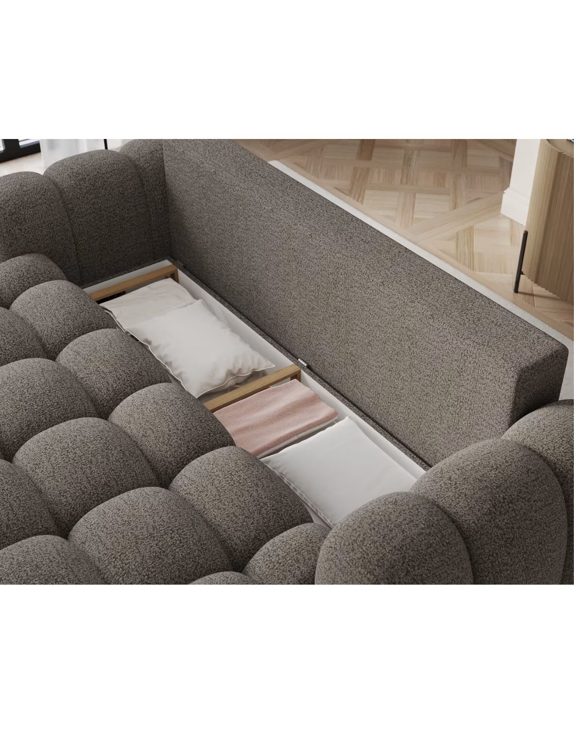 kanapa cotonn z funkcją spania z pojemnikiem