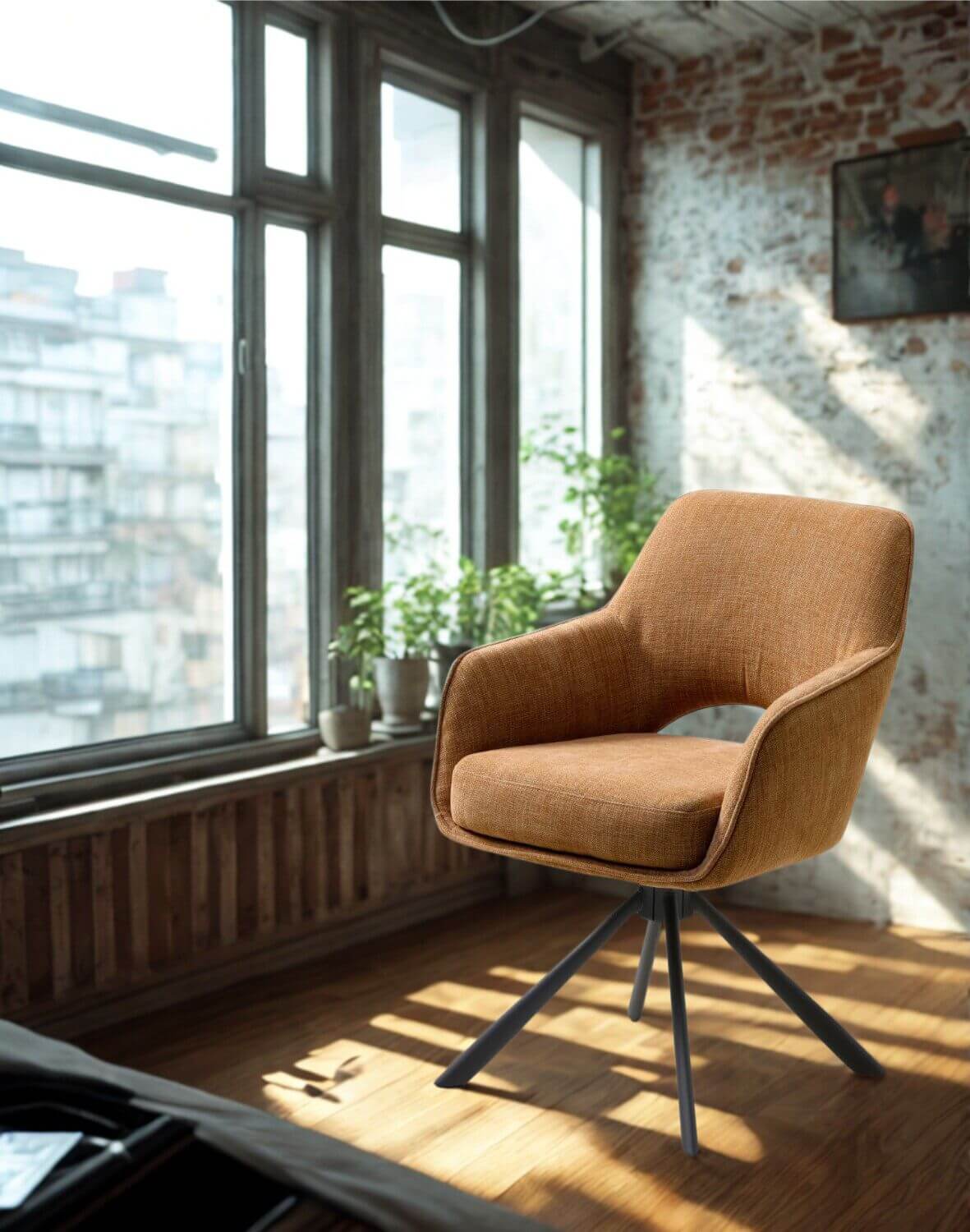 krzesło obrotowe do jadalni cowley, rude (54900002)