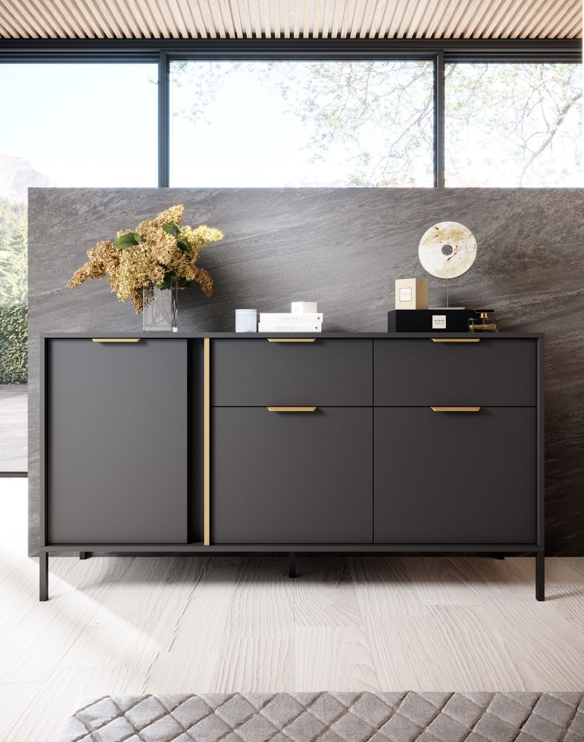 czarna komoda lars b