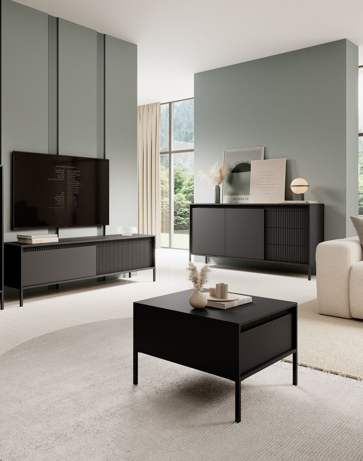 pojemna czarna komoda senso c