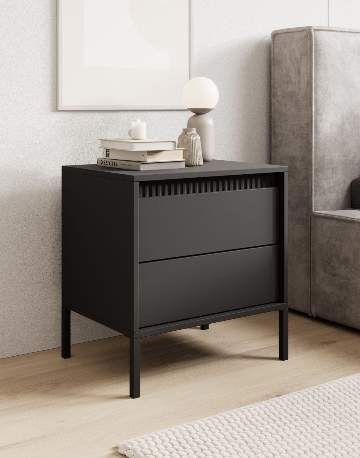 czarna szafka nocna senso