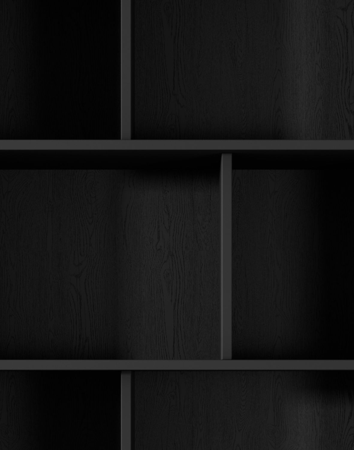 czarny regał na książki z szufladami lante 1