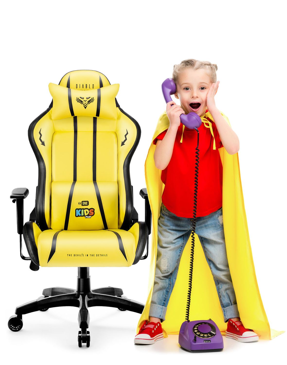 Diablo X-One Kids fotel dla dzieci electric yellow zółto-czarny