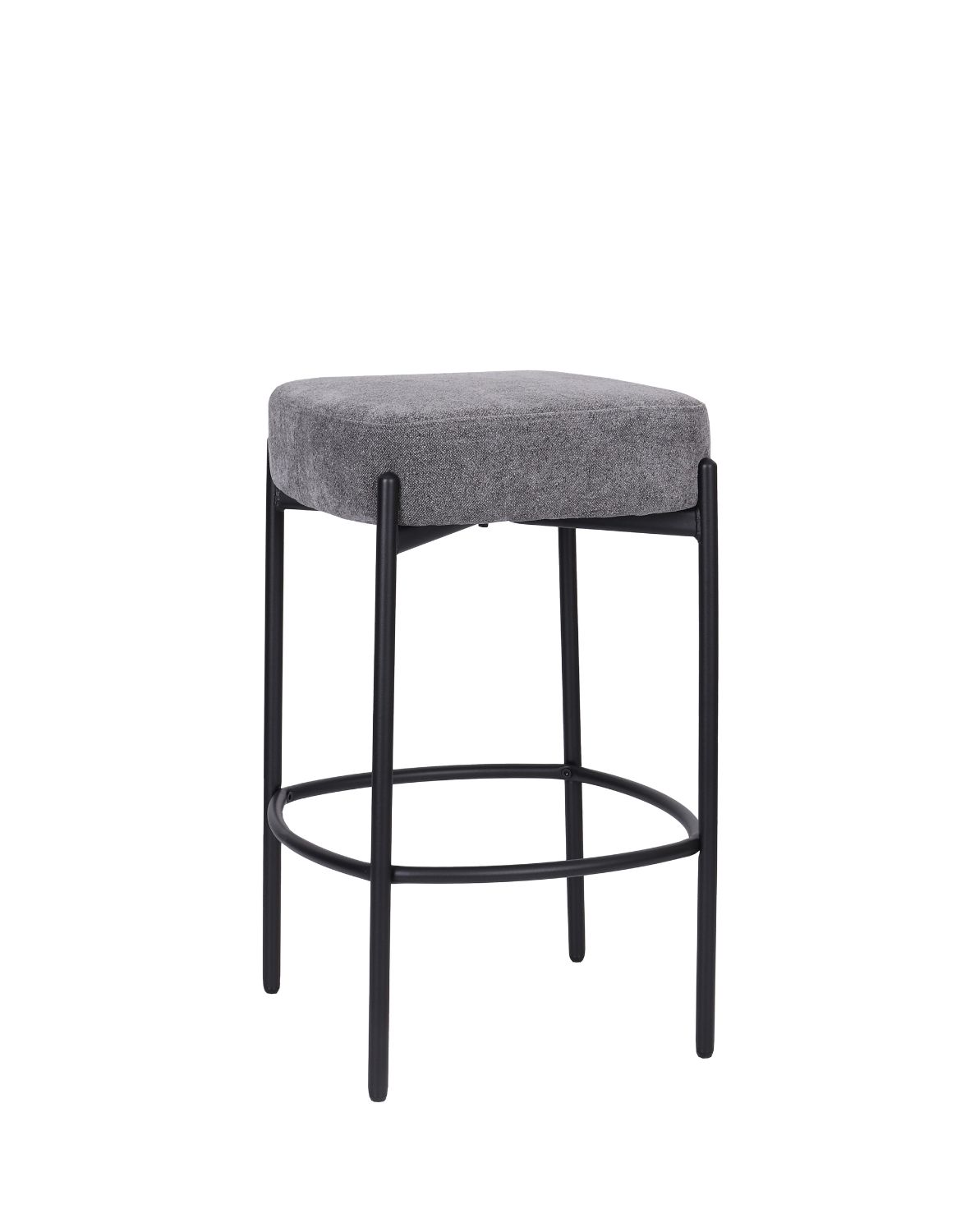 kwadratowy hoker do kuchni z podnóżkiem dolly, szary