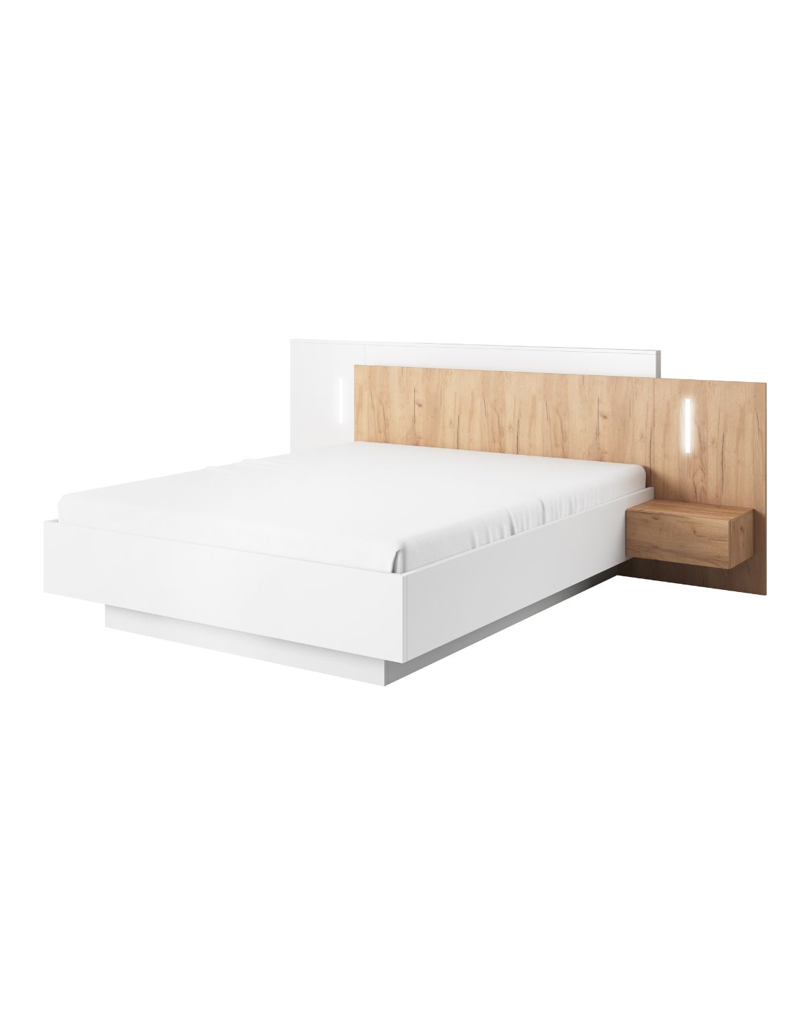 drewniane łóżko z pojemnikiem 160 3d