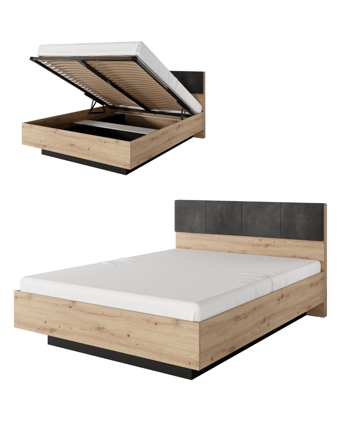 drewniane łóżko z pojemnikiem tally 160