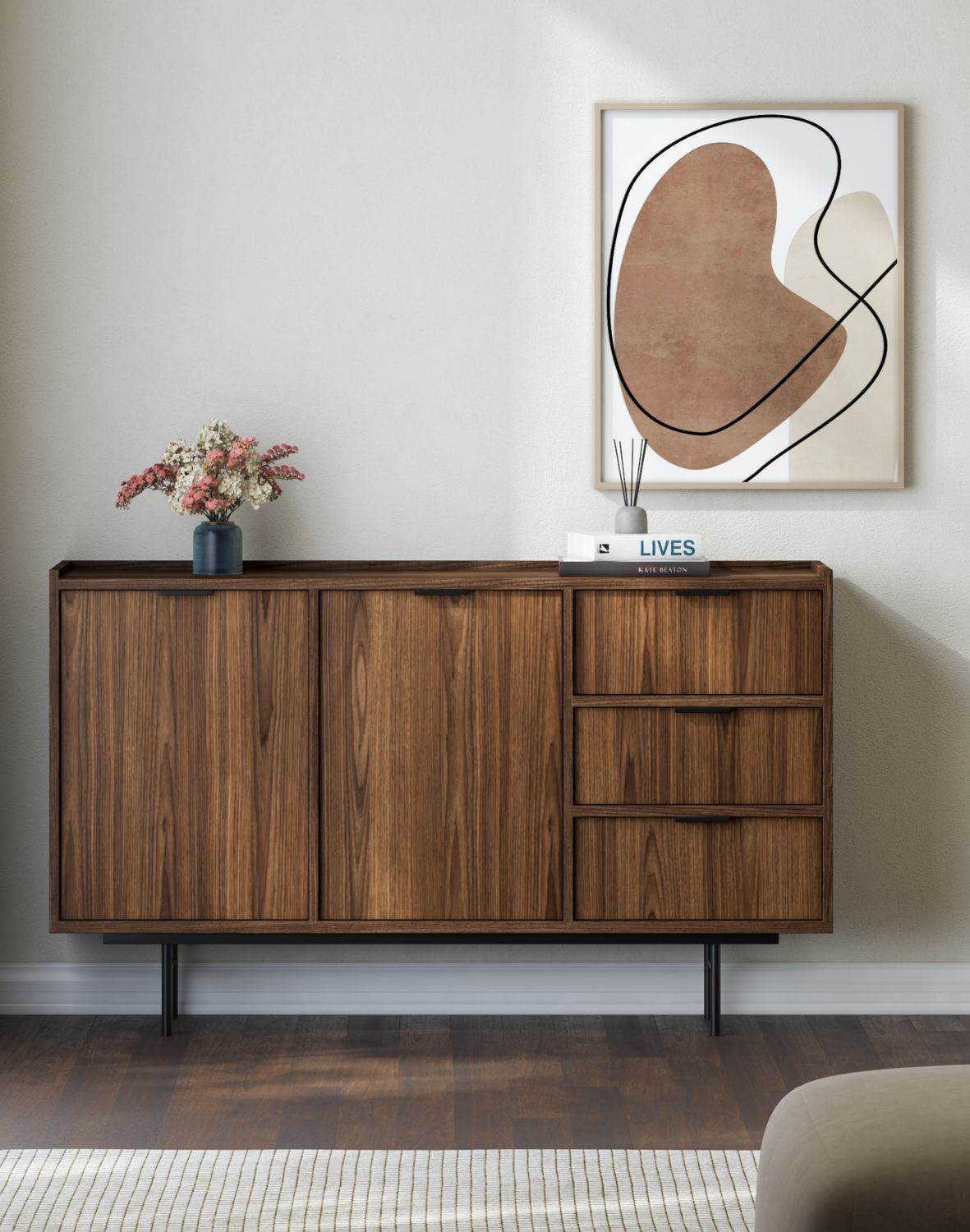 komoda edison 2d3s brown warmia walnut