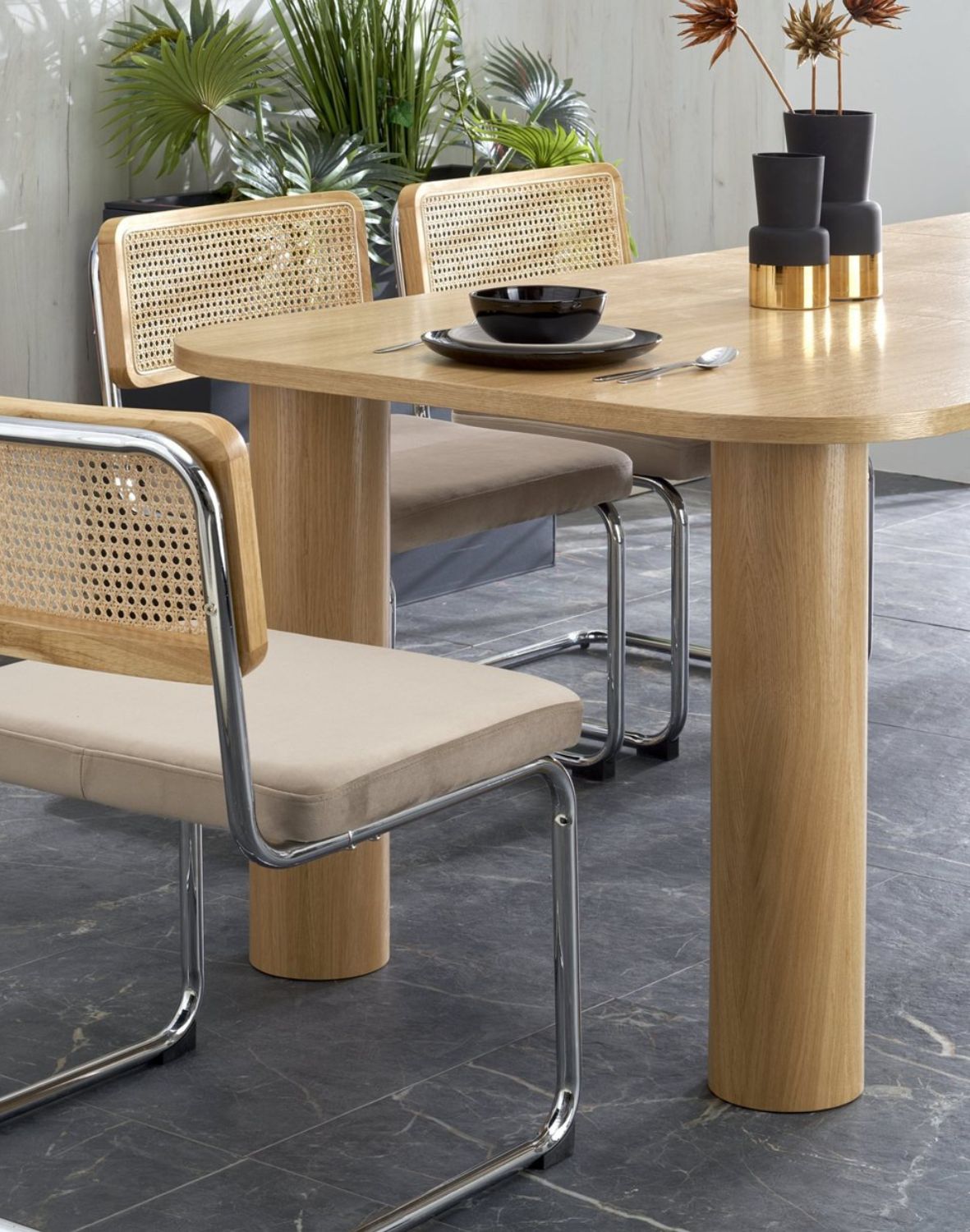 stół rozkładany elefante, prostokątny 160-240x100, dąb naturalny