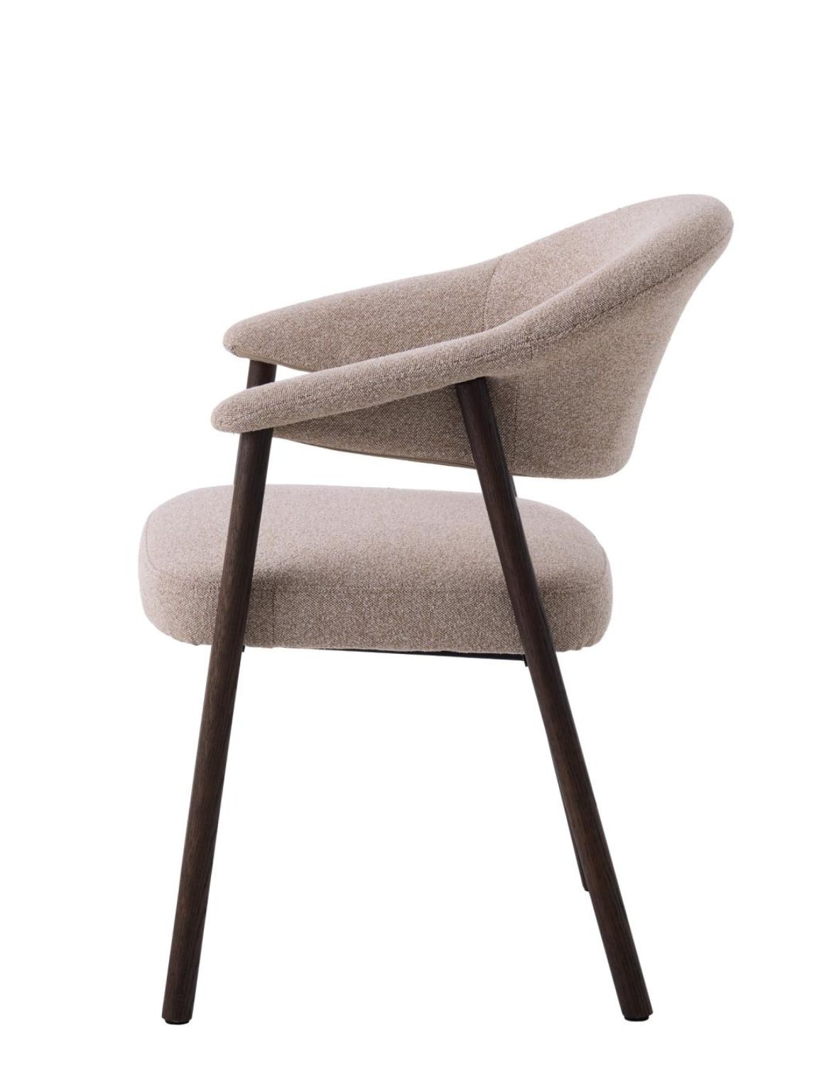 fotel tapicerowany elk, dębowe nogi w odcieniu ciemnej kawy (56160201)