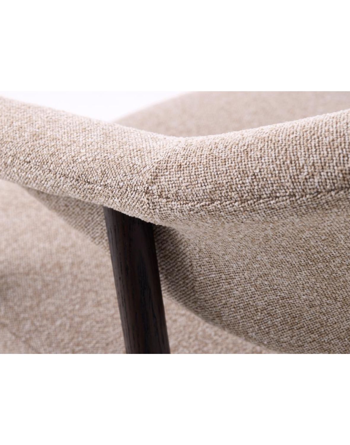 fotel tapicerowany elk, dębowe nogi w odcieniu ciemnej kawy (56160201)