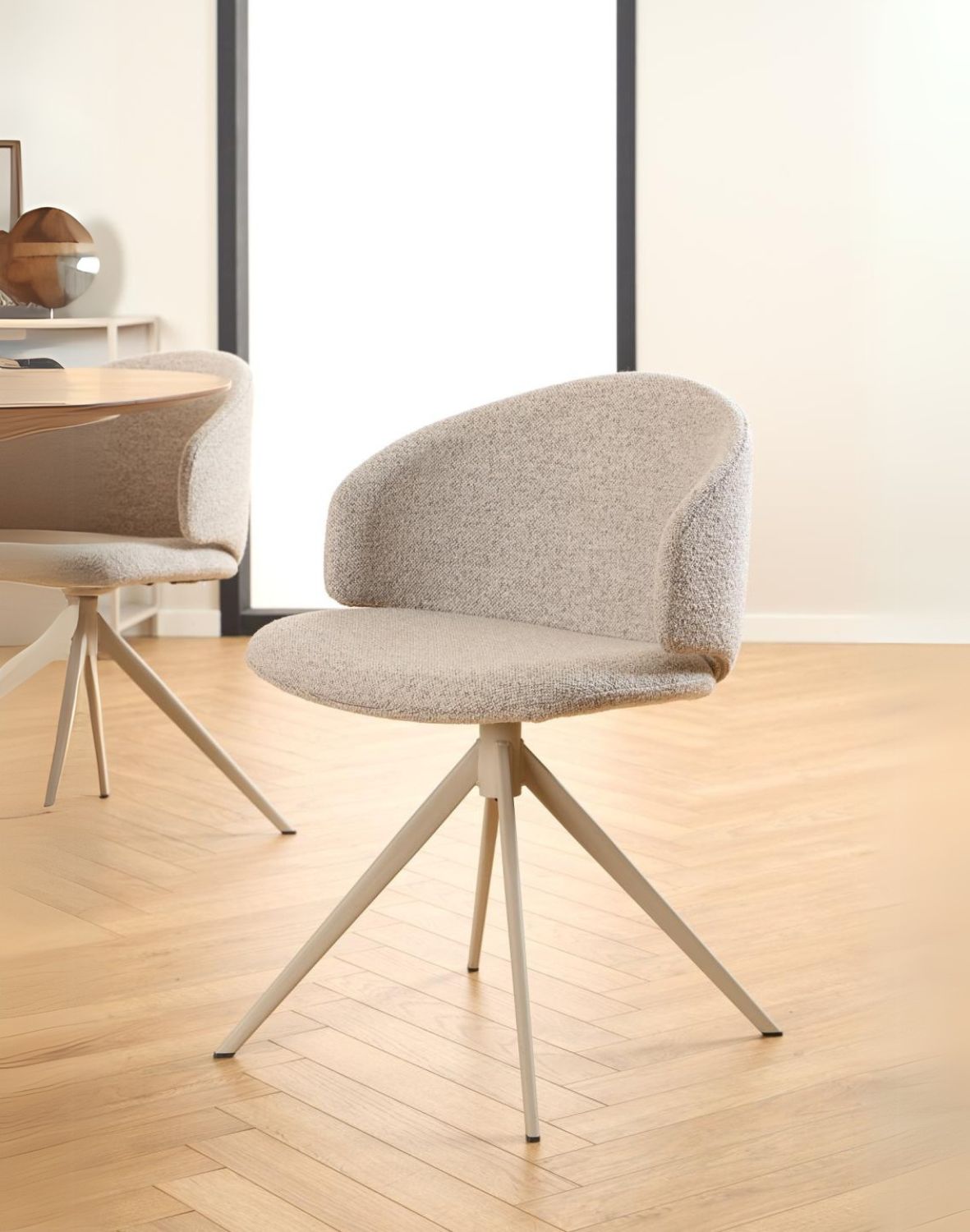 krzesło do jadalni ella, beżowe (09559) z funkcją obrotu