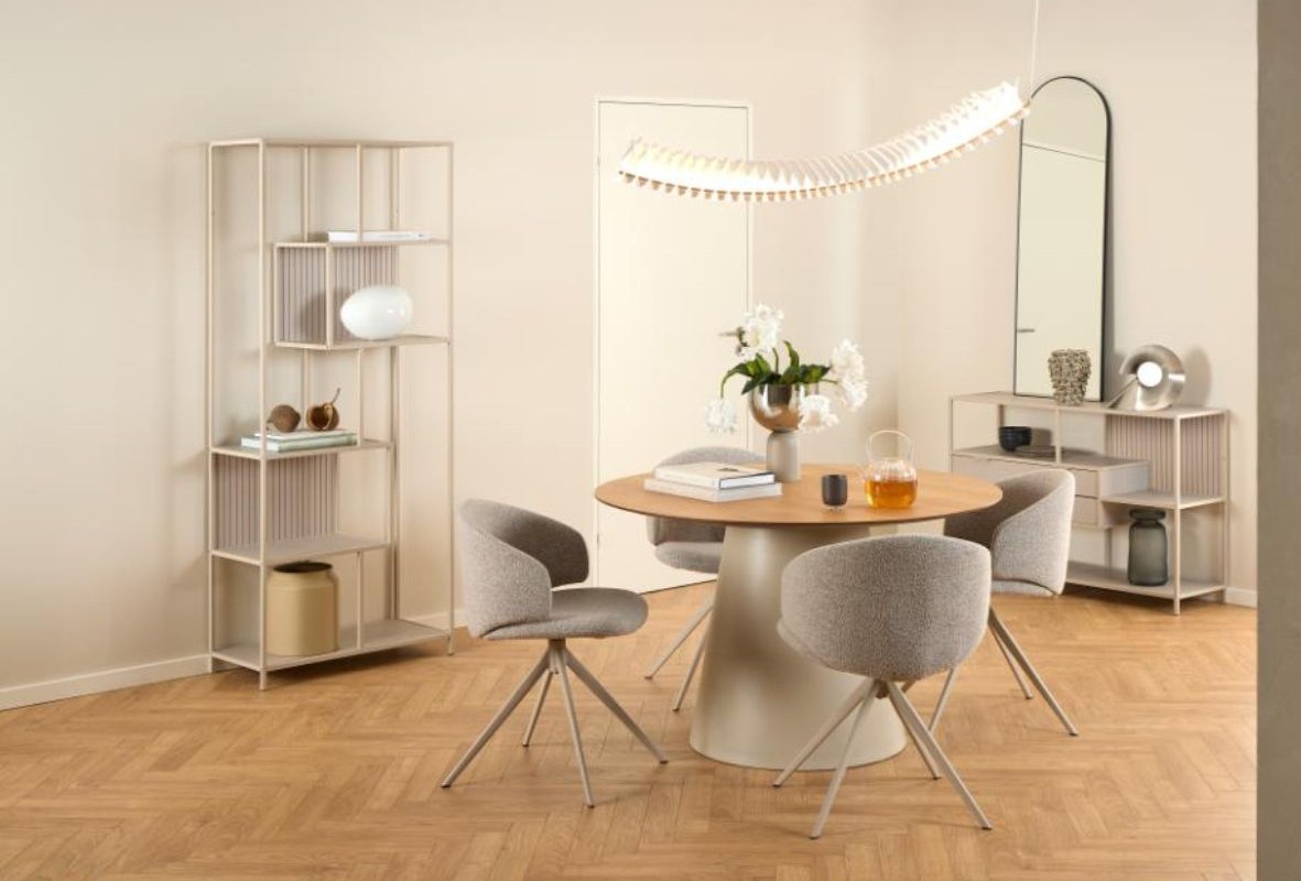 krzesło do jadalni ella, beżowe (09559) z funkcją obrotu