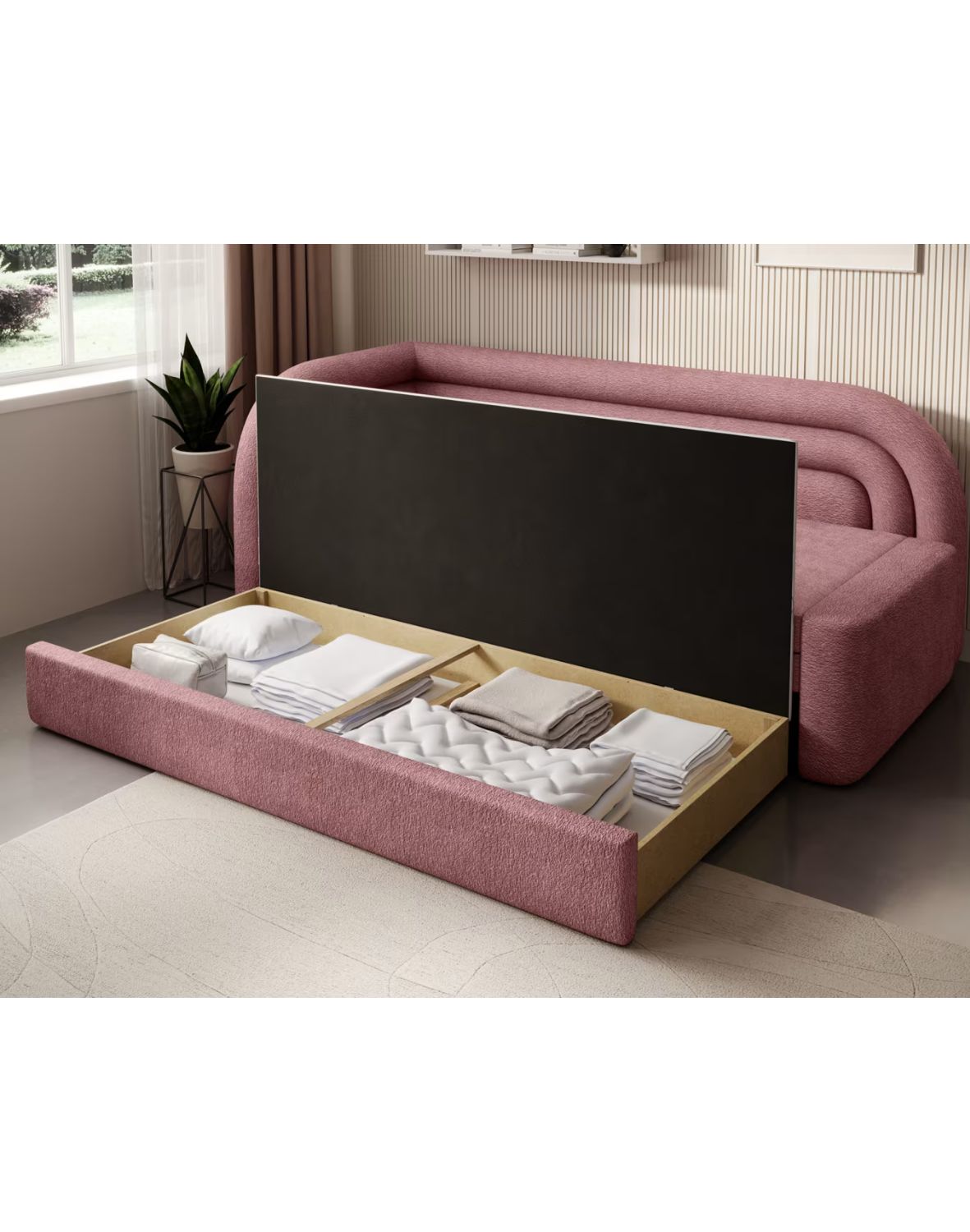 kanapa z funkcją spania fabillo z pojemnikiem - dostawa express